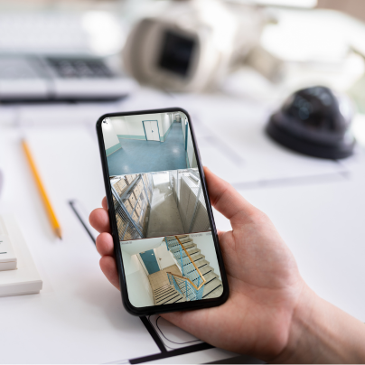 Medford security camera feed on cell phone